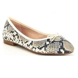 Leather Snakeskin Ballet Flats